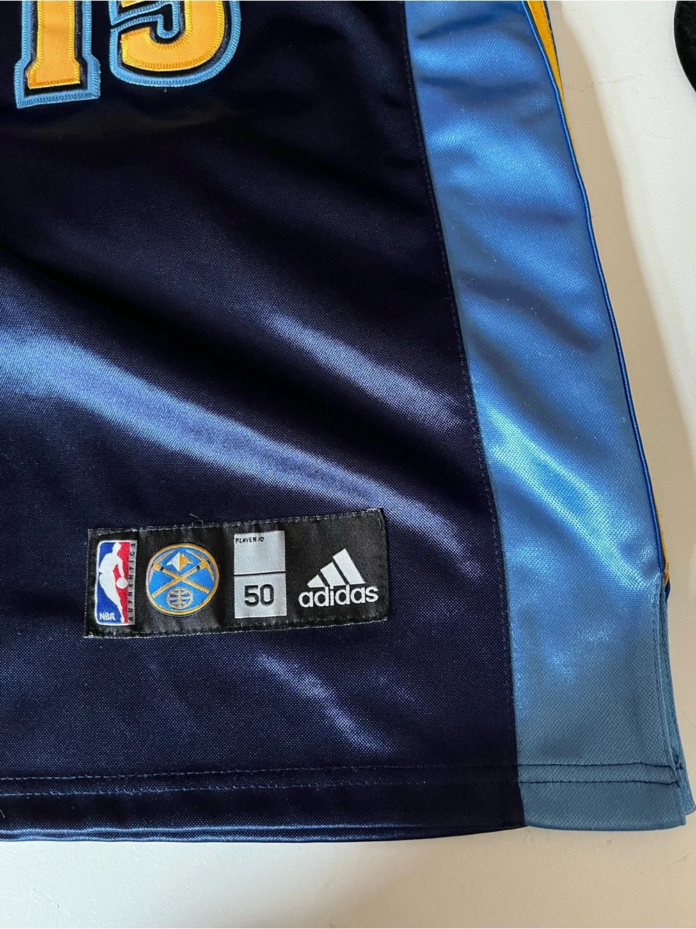 Vintage Adidas Carmelo Anthony Denver Nuggets Stitched 50 XL Melo Alternate